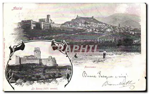 Cartes postales Assisi Panorama La Rocca