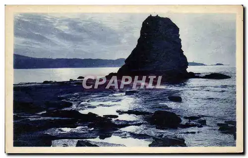 Cartes postales Hendaye Plage Les Grands Rochers Contre jour