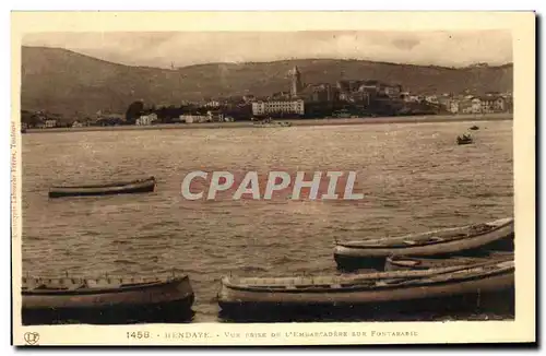 Ansichtskarte AK Hendaye Vue prise De l&#39Embarcadere sur Fontarabie