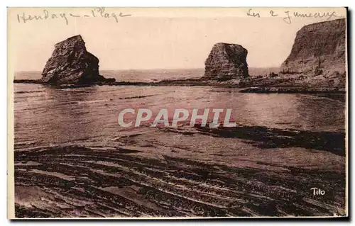 Cartes postales Les Beaux Paysages de France La Cote Basque Hendaye Plage Les Deux Jumeaux