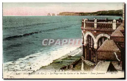 Cartes postales Hendaye La Plage vue du Casino et les Rochers Deux Jumeaux