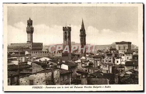 Cartes postales Firenze Panorama Con le Torri del Palasso Vecchio Bargello e Badia