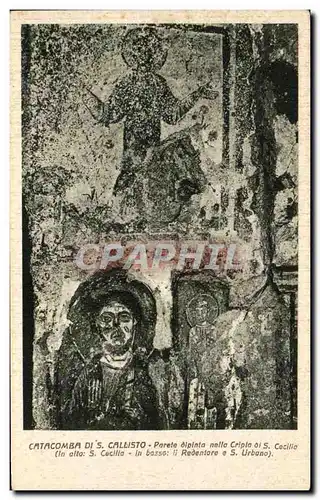 Cartes postales Catacomba Di S Callisto Pareto dipinta Nello Cripia Di S Cecilla