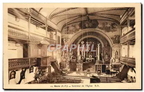 Cartes postales Sare Interieur de l'Eglise