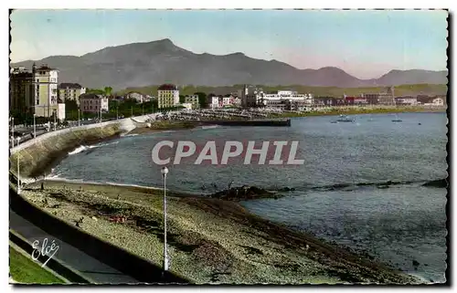 Cartes postales Saint Jean De Luz Basses Pyr Vue Generale de la Plage Au Fond la Rhune