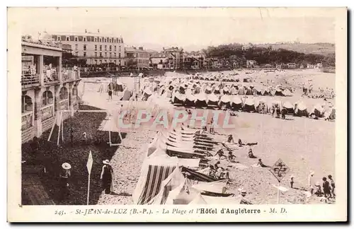 Cartes postales Saint Jean De Luz La Plage et L&#39Hotel d&#39Angleterre