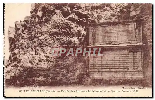 Cartes postales Les Echelles Entree des Grottes le Monument de Charles Emmanuel II