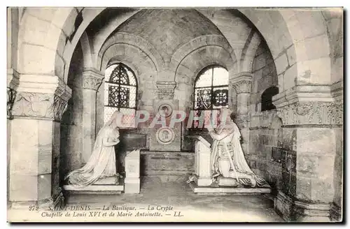 Cartes postales Saint Denis La Basilique La Cryple Chapelle de louis XVI et de Marie Antoinette