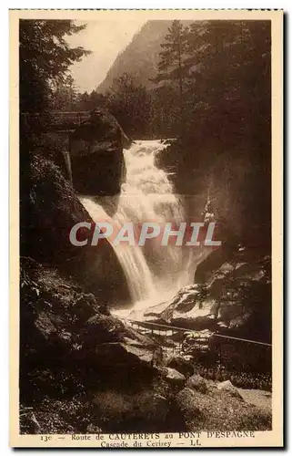 Ansichtskarte AK Route de Cauterets au Pont D&#39Espagne Cascade du Cerisey