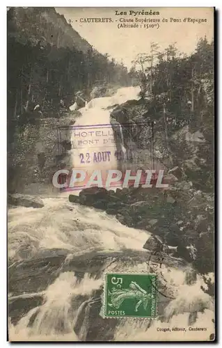 Ansichtskarte AK Les Pyrenees Cauterets Chute superieure du Pont d&#39Espagne