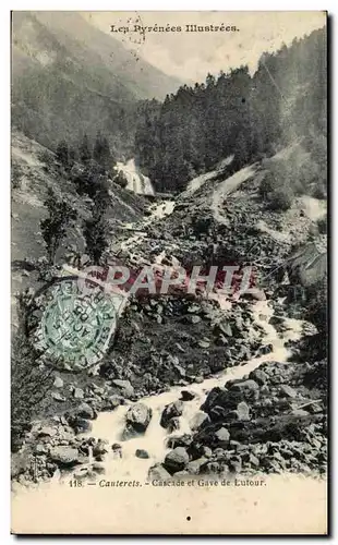 Ansichtskarte AK Les Pyrenees Illustrees Cauterets Cascade et Gave de Lutour