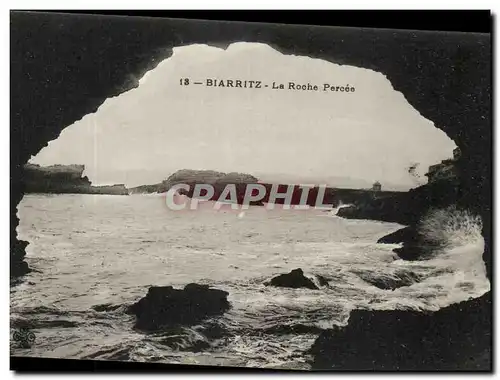 Cartes postales Biarritz La Roche Percee