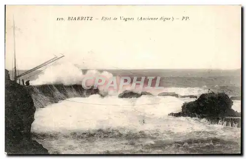 Cartes postales Biarritz Effet de Vagues Ancienne digue