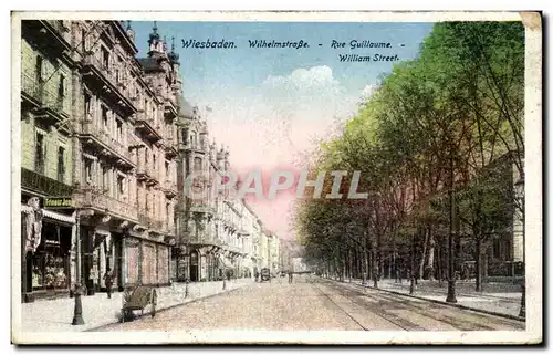 Ansichtskarte AK Wiesbaden Wilhelmstrabe Rue Guillaume William Street