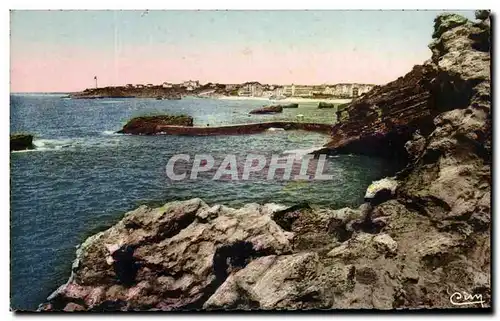 Cartes postales Biarritz La Digue de la Cafetiere Au Loin la Plage