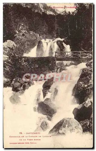 Ansichtskarte AK Cauterets Eneemble De La Cascade De Lutour Ou De Pisse Arros