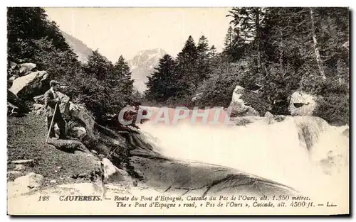 Cartes postales Cauterets Route Du Pont d&#39Espagne Cascade Du Pas De l&#39Ours