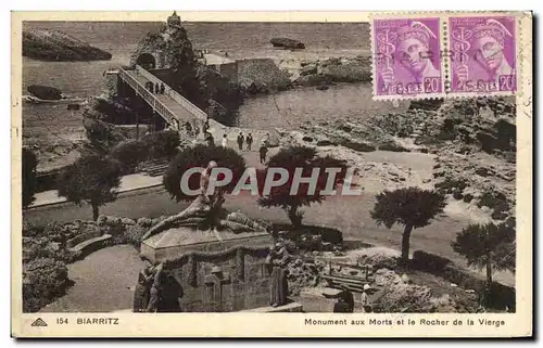 Cartes postales Biarritz Monument aux Morts et le Rocher de la Vierge