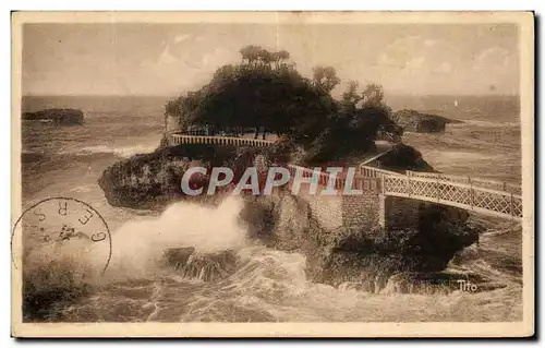 Cartes postales Biarritz La Rocher du Basta Grosse mer