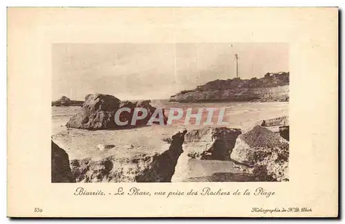 Cartes postales Biarritz Le Phare Vue Prise des Rochers de la Plage