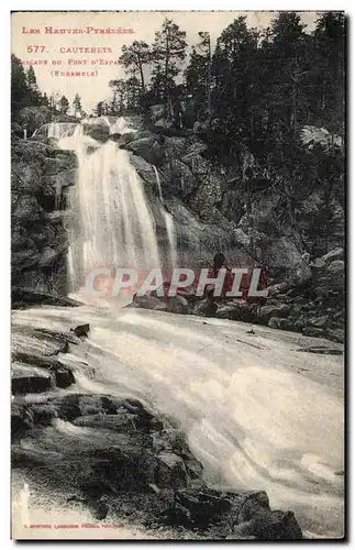 Ansichtskarte AK Les Hautes Pyrenees Cauterets Cascade Du Pont d&#39Espagne