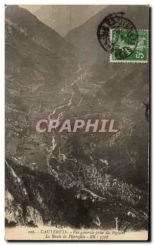 Cartes postales Cautereis Vue generale prise du Pegure La Route de Pierrefitte