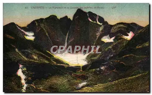 Cartes postales Cauterets Le Vignemale et la Cascade des Oulettes de Gaube