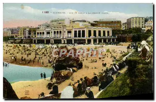 Ansichtskarte AK Biarritz Sur Le Sable a la grande plage