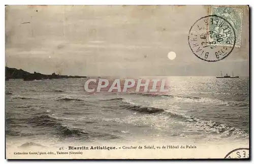 Cartes postales Biarritz Artistique Coucher de Soleil vu de l'Hotel du Palais