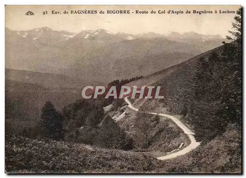 Cartes postales De Bagneres de Bigorre Route du Col d&#39Aspin de Bagneres a Luchon