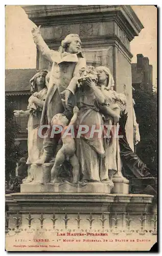 Ansichtskarte AK Les Hautes Pyrenees Tarbes Motif Du piedestral de la statue de Danton