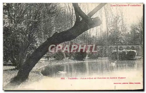 Ansichtskarte AK Les Hautes Pyrenees Tarbes Piece D&#39Eau Et cloitre Du Jardin Massey Cygne