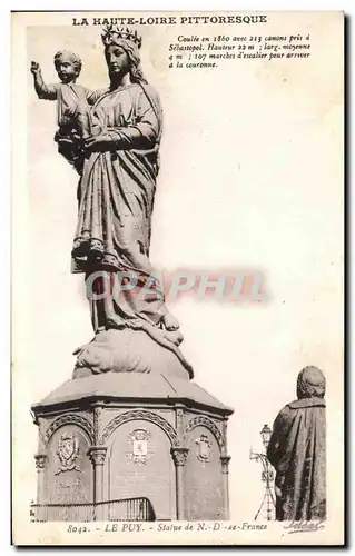 Cartes postales La Haute Loire Pittoresque Coulie Le Puy Statue De France