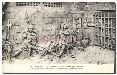 Cartes postales Orleans La statue De Jeanne d&#39ARc Par Foyatier Les Bas Reliefs De Vital Dubray