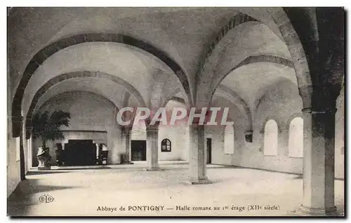 Cartes postales Abbaye De Pontigny Halle Romane au 1er etage