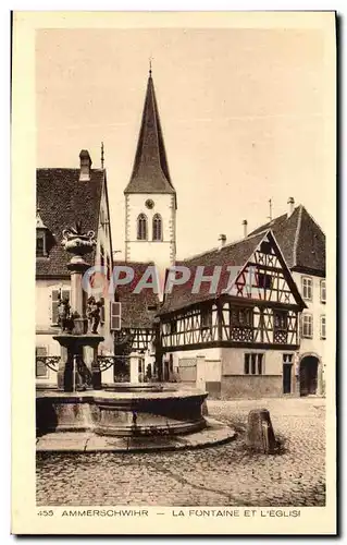 Cartes postales Ammerschwihr La Fontaine Et L'Eglise