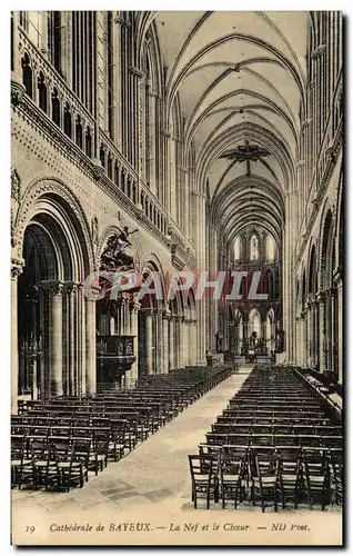 Cartes postales Cathedrale de Bayeux La Nef et le Choeur