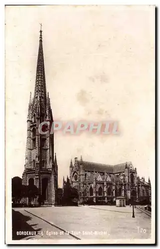 Cartes postales Bordeaux L&#39Eglise Et La tour Saine Michel