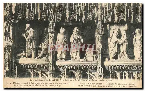 Cartes postales Cathedrale de Chartres Pourtour du Choeur l&#39ange annonce a Saint Anne la bonne nouvelle