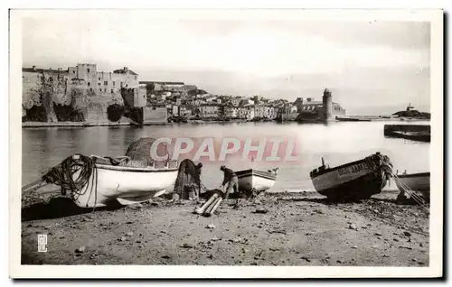 Cartes postales La Cote Vermeille Collioure Vue du Faubourg Bateau