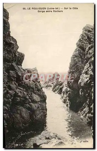 Cartes postales Le Pouliguen Sur la Cote Gorge entre Rochers