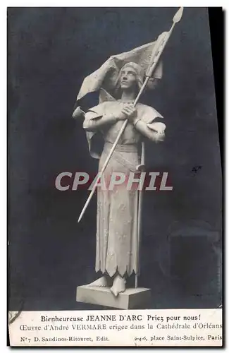 Cartes postales Bienheureuse Jeanne D&#39Arc Priez Pour Nous Andre Vermare Cathedrale d&#39Orleans