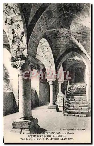 Cartes postales Mont Saint Michel Abbaye Crypte de I&#39Aquilon