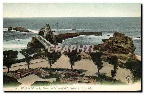 Cartes postales Biarritz Le Rocher de la Vierge et le Rocher percee