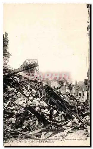 Ansichtskarte AK Arras Rue Meaulens La Cathedrale Militaria