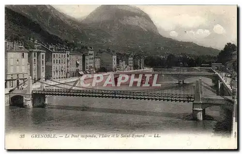 Ansichtskarte AK Grenoble Le pont suspendu I&#39Isere et le Saint Eynard