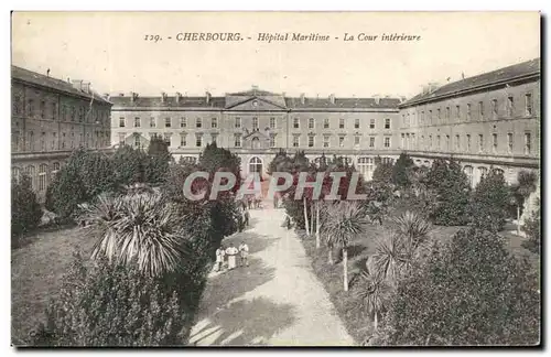 Cartes postales Cherbourg Hopital Maritime La Cour Interieure