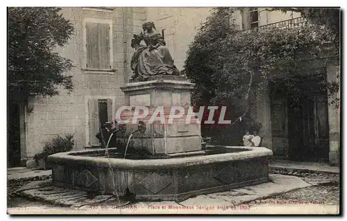 Ansichtskarte AK Grignan Place et Monument Sevigne erige en 1857