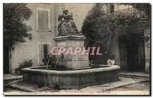 Cartes postales Grignan Place et Monument Sevigne erige en 1857