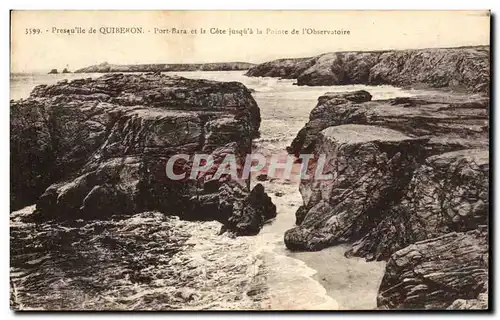 Ansichtskarte AK Presqu&#39ile De Quiberon Port Bara et la Cote Jusqu&#39a Pointe de l&#39Observatoire